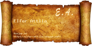 Elfer Attila névjegykártya